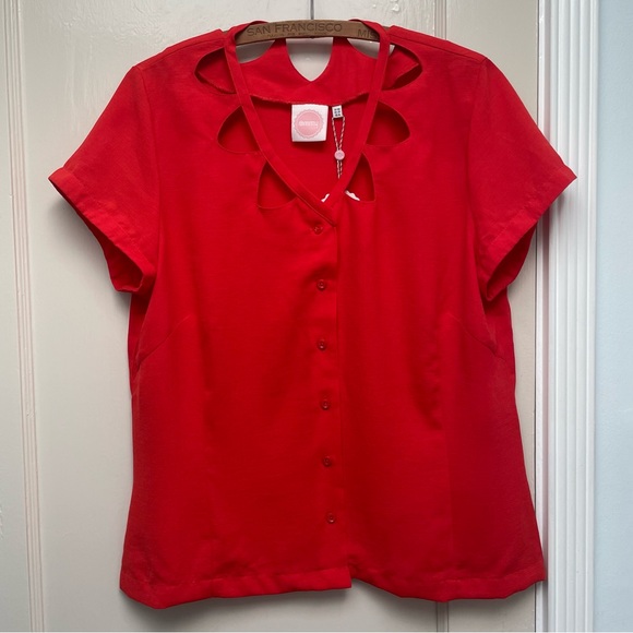 Emmy Design Sweden bright orange blouse NWT - Picture 2 of 8